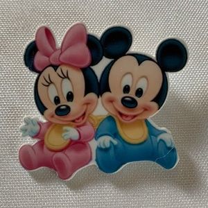 NWT. Handmade Disney’s Baby Mickey Mouse and Minnie Mouse Pin Brooch!